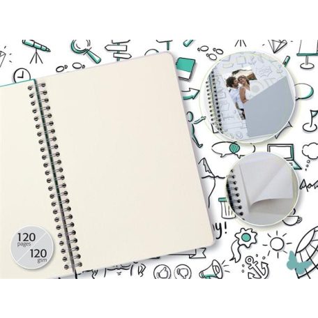 SIGEL Spirálfüzet, 162x215 mm, pontrácsos, 60 lap, keményfedeles, SIGEL "Jolie", Sketch Book