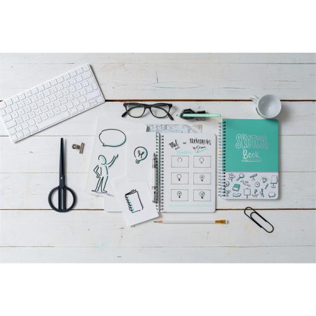 SIGEL Spirálfüzet, 162x215 mm, pontrácsos, 60 lap, keményfedeles, SIGEL "Jolie", Sketch Book