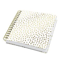   SIGEL Spirálfüzet, 234x215 mm, sima, 120 lap, keményfedeles, SIGEL "Jolie Golden Rain"