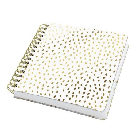 SIGEL Spirálfüzet, 234x215 mm, sima, 120 lap, keményfedeles, SIGEL "Jolie Golden Rain"