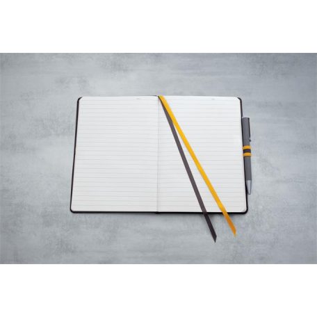 SIGEL Jegyzetfüzet, exkluzív, A5, vonalas, 88 lap, keményfedeles, SIGEL "Linescape", fekete-sárga
