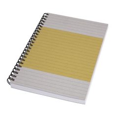   SIGEL Spirálfüzet, A5, vonalas, 80 lap, puhafedeles, SIGEL "Quicknote", sárga-szürke