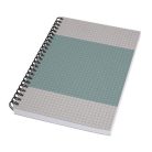 SIGEL Spirálfüzet, A5, kockás, 80 lap, puhafedeles, SIGEL "Quicknote", kék-szürke