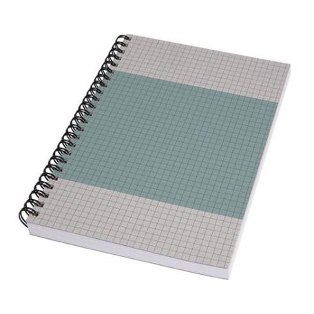 SIGEL Spirálfüzet, A5, kockás, 80 lap, puhafedeles, SIGEL "Quicknote", kék-szürke