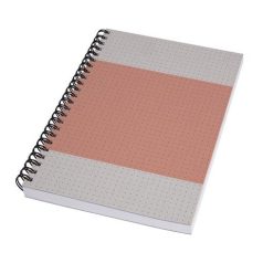   SIGEL Spirálfüzet, A5, pontrácsos, 80 lap, puhafedeles, SIGEL "Quicknote", korall-szürke