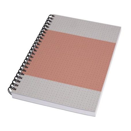 SIGEL Spirálfüzet, A5, pontrácsos, 80 lap, puhafedeles, SIGEL "Quicknote", korall-szürke