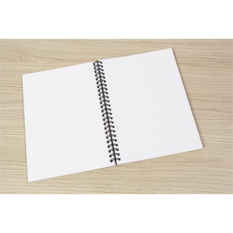 SIGEL Spirálfüzet, A5, pontrácsos, 80 lap, puhafedeles, SIGEL "Quicknote", korall-szürke