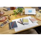 SIGEL Spirálfüzet, A5, pontrácsos, 80 lap, puhafedeles, SIGEL "Quicknote", korall-szürke