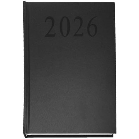 Naptár, tervező, A5, napi, 2027, fekete