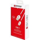 SKROSS USB kábel, USB-A - USB-C, 1,2m, SKROSS, fehér