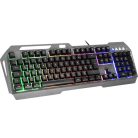 SPEEDLINK Billentyűzet, vezetékes, gaming, fém, USB, HUN, SPEEDLINK "LUNERA RGB Rainbow", fekete