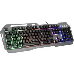   SPEEDLINK Billentyűzet, vezetékes, gaming, fém, USB, HUN, SPEEDLINK "LUNERA RGB Rainbow", fekete
