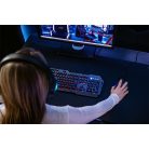 SPEEDLINK Billentyűzet, vezetékes, gaming, fém, USB, HUN, SPEEDLINK "LUNERA RGB Rainbow", fekete
