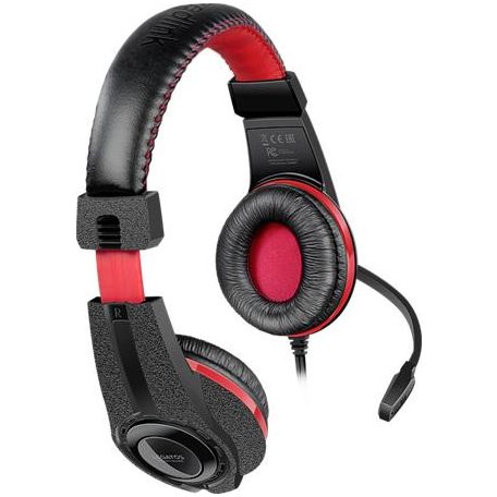 SPEEDLINK Fejhallgató, mikrofonnal, vezetékes, gaming, 3,5 mm jack, SPEEDLINK "Legatos", fekete-piros