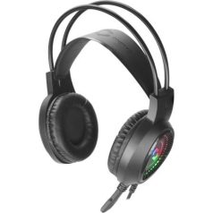   SPEEDLINK Fejhallgató, mikrofonnal, vezetékes, gaming, 2x3.5 mm jack + USB-A, SPEEDLINK "Voltor LED", fekete