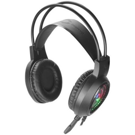 SPEEDLINK Fejhallgató, mikrofonnal, vezetékes, gaming, 2x3.5 mm jack + USB-A, SPEEDLINK "Voltor LED", fekete