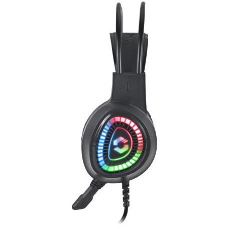 SPEEDLINK Fejhallgató, mikrofonnal, vezetékes, gaming, 2x3.5 mm jack + USB-A, SPEEDLINK "Voltor LED", fekete