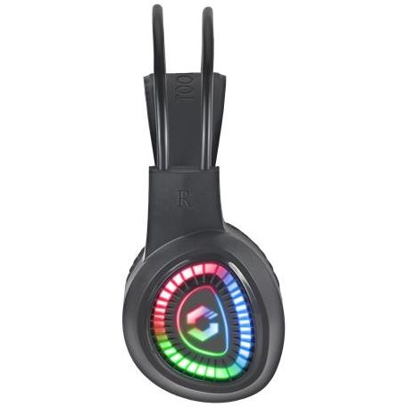 SPEEDLINK Fejhallgató, mikrofonnal, vezetékes, gaming, 2x3.5 mm jack + USB-A, SPEEDLINK "Voltor LED", fekete