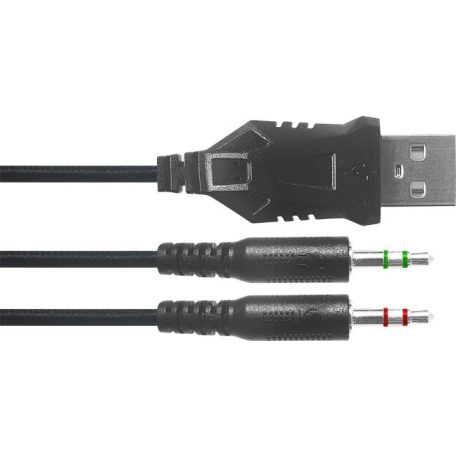 SPEEDLINK Fejhallgató, mikrofonnal, vezetékes, gaming, 2x3.5 mm jack + USB-A, SPEEDLINK "Voltor LED", fekete