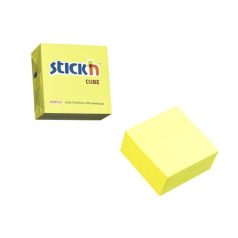   STICK N Öntapadó kockatömb, 76x76mm, 400 lap, STICK N, neonsárga