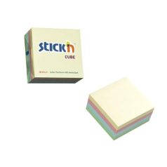   STICK N Öntapadó kockatömb, 76x76mm, 400 lap, STICK N, pasztell szivárvány
