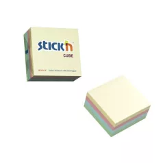   STICK N Öntapadó kockatömb, 76x76mm, 400 lap, STICK N, pasztell szivárvány