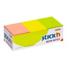STICK N Öntapadó jegyzettömb, 38x51 mm, 12x100 lap, STICK N, neon színek