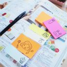 STICK N Öntapadó jegyzettömb, 38x51 mm, 12x100 lap, STICK N, neon színek