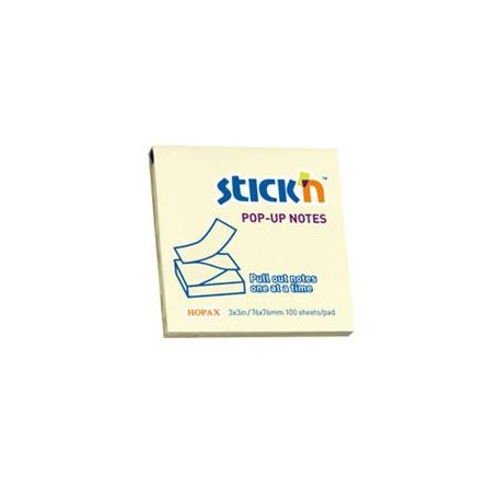 STICK N Öntapadó jegyzettömb, "Z", 76x76 mm, 100 lap, STICK N, sárga