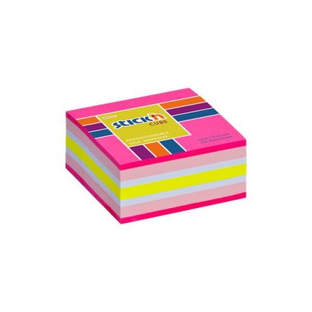 STICK N Öntapadó jegyzettömb, 51x51 mm, 250 lap, STICK N, neon rózsaszín