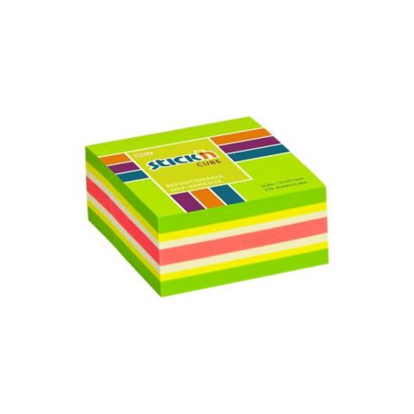 STICK N Öntapadó jegyzettömb, 51x51 mm, 250 lap, STICK N, neon zöld