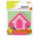 STICK N Öntapadó jegyzettömb, nyíl alakú, 70x70 mm, 50 lap, STICK N, magenta