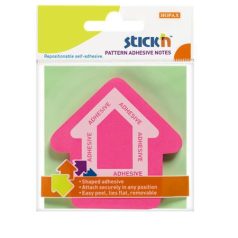   STICK N Öntapadó jegyzettömb, nyíl alakú, 70x70 mm, 50 lap, STICK N, magenta