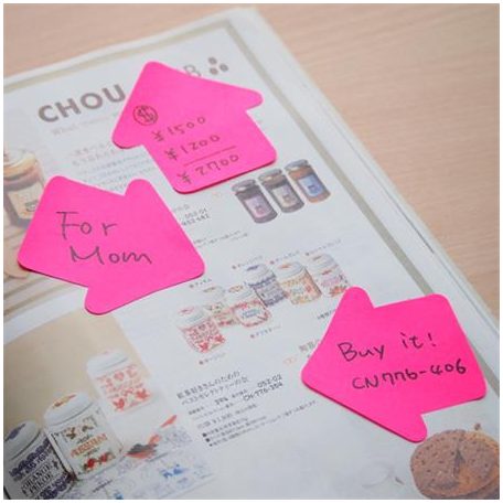 STICK N Öntapadó jegyzettömb, nyíl alakú, 70x70 mm, 50 lap, STICK N, magenta