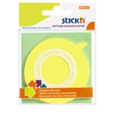   STICK N Öntapadó jegyzettömb, buborék alakú, 70x70 mm, 50 lap, STICK N, sárga