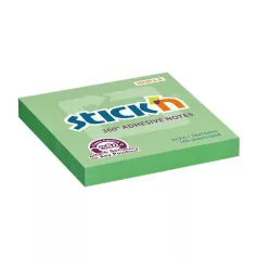   STICK N Öntapadó jegyzettömb, 76x76 mm, 100 lap, STICK N „360°, zöld