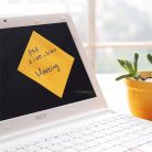 STICK N Öntapadó jegyzettömb, 76x127 mm, 100 lap, STICK N „360°, sárga