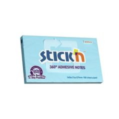   STICK N Öntapadó jegyzettömb, 76x127 mm, 100 lap, STICK N „360°”, kék