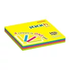 STICK N Öntapadó jegyzettömb, 76x76 mm, 100 lap, STICK N "Magic Pad" neon színek