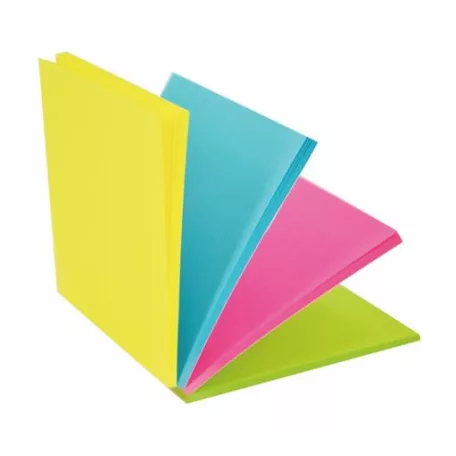 STICK N Öntapadó jegyzettömb, 76x76 mm, 100 lap, STICK N "Magic Pad" neon színek
