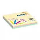 STICK N Öntapadó jegyzettömb, 76x76 mm, 100 lap, STICK N "Magic Pad" pasztell színek
