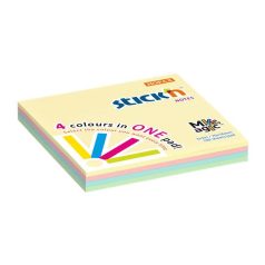   STICK N Öntapadó jegyzettömb, 76x76 mm, 100 lap, STICK N "Magic Pad" pasztell színek
