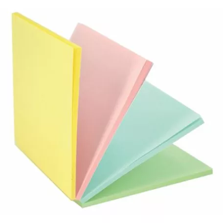 STICK N Öntapadó jegyzettömb, 76x76 mm, 100 lap, STICK N "Magic Pad" pasztell színek