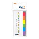 STICK N Jelölőcímke, papír, 7x30 lap, 45x15 mm, STICK N, szivárvány színek