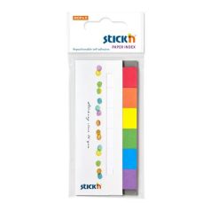   STICK N Jelölőcímke, papír, 7x30 lap, 45x15 mm, STICK N, szivárvány színek