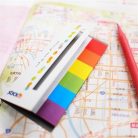 STICK N Jelölőcímke, papír, 7x30 lap, 45x15 mm, STICK N, szivárvány színek