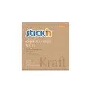 STICK N Öntapadó jegyzettömb, 76x76 mm, 100 lap, STICK N "Kraft Notes", barna