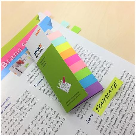 STICK N Jelölőcímke, papír,  9x50 lap, 50x12 mm, STICK N, neon és pasztell mix