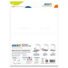   STICK N Asztali flipchart tömb, öntapadó, 584x508 mm, 20 lap, STICK N, fehér