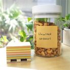 STICK N Öntapadó jegyzettömb, 76x76 mm, 400 lap, mini raklap, STICK N "Kraft Cube", vegyes színek